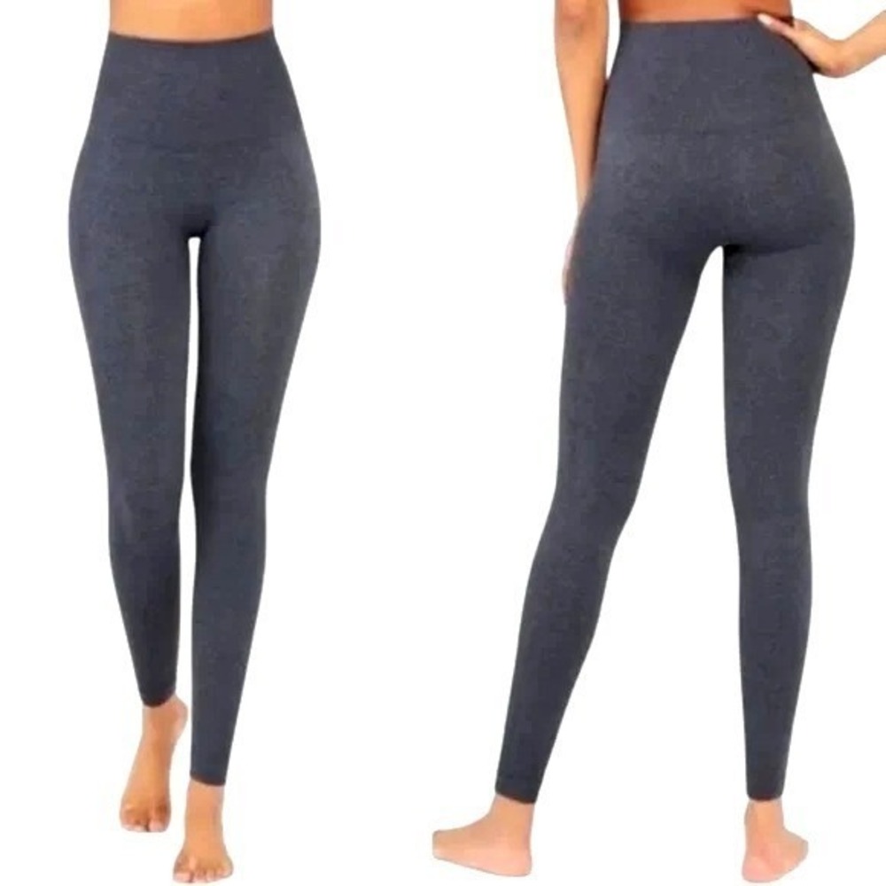 SPANX Charcoal Gray Look At Me Sculpting Shaping Seamless Leggings Size M